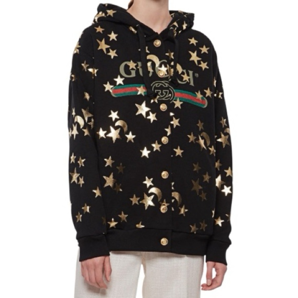 Authentic Gucci Stars & Moon Button Up Hoodie
